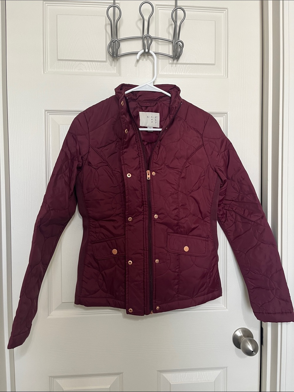 Quilted Burgundy Women's Jacket - XS